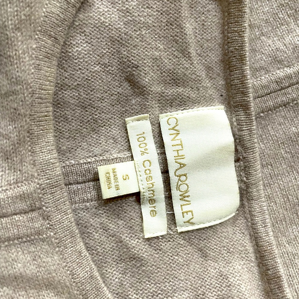 100% cashmere 3/4 sleeve sweater beige